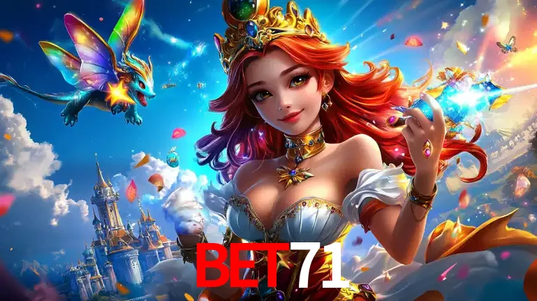 A princesa de um reino de fantasia mágico, com seu pequeno dragão, apresentando um mundo de prêmios encantados nos jogos de caça-níqueis do cassino bet71.